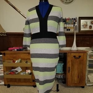 Striped Eva Mendes knit dress